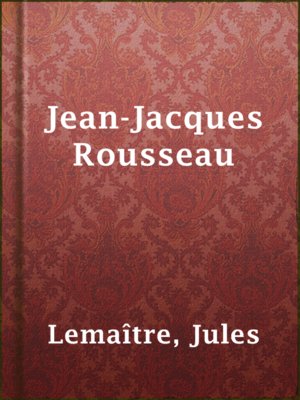 cover image of Jean-Jacques Rousseau